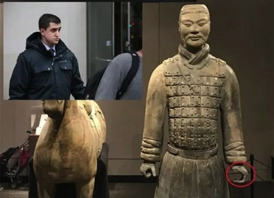 美国男子掰断兵马俑却只罚款2万,好一个“法治”的美国!