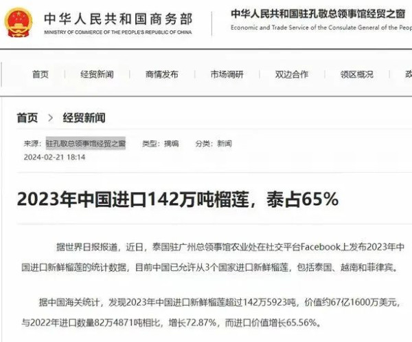 菲律宾流下了悔恨的泪水:榴莲滞销!