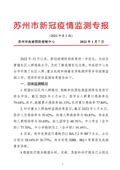 苏州新冠疫情监测专报:急重症,0-1 岁人数最高,其次为 5-14 岁和 65 岁以上人群